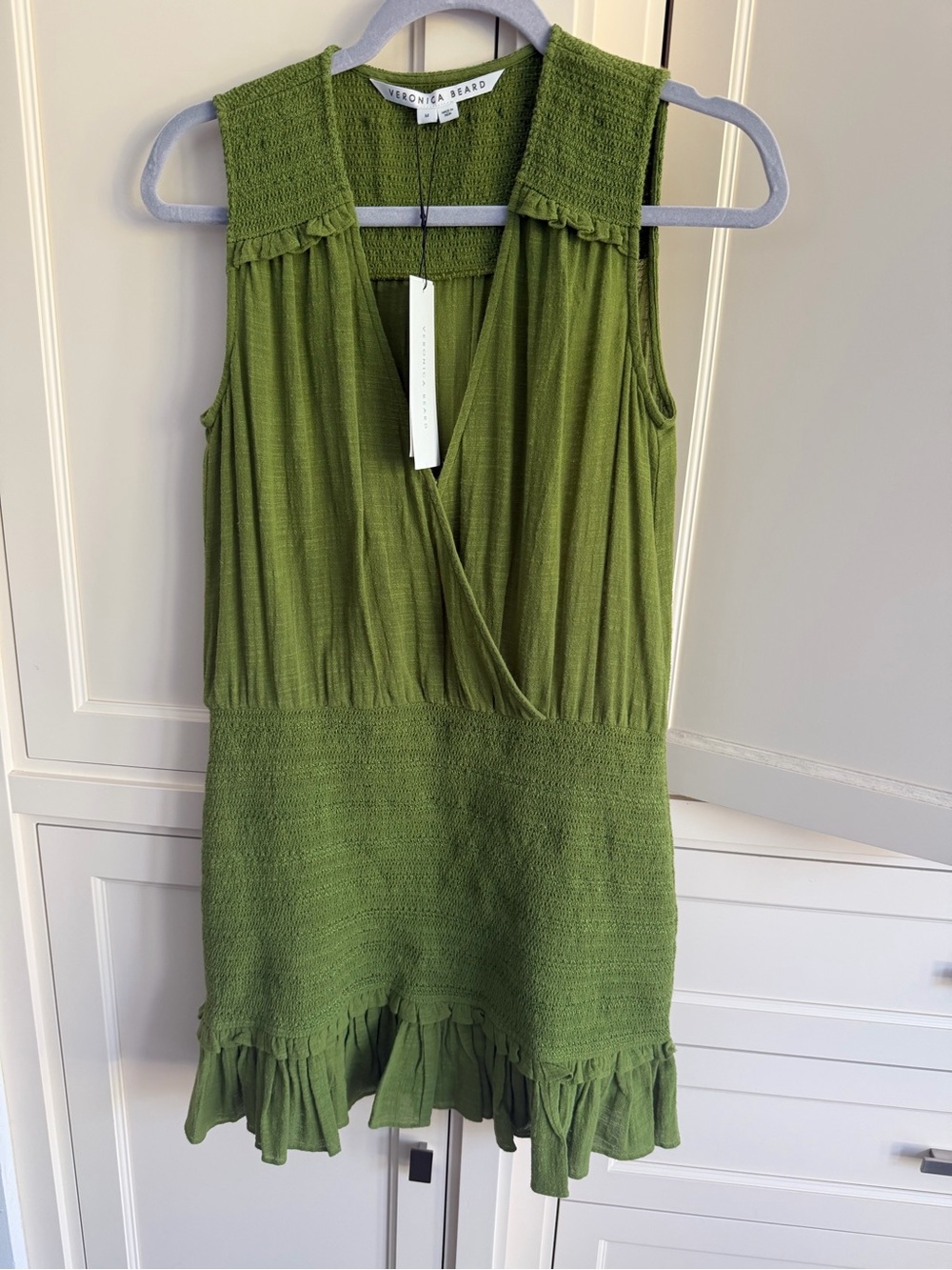 Veronica Beard Chartreuse Sleeveless Knit Romper